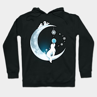 White Seal Moon Hoodie